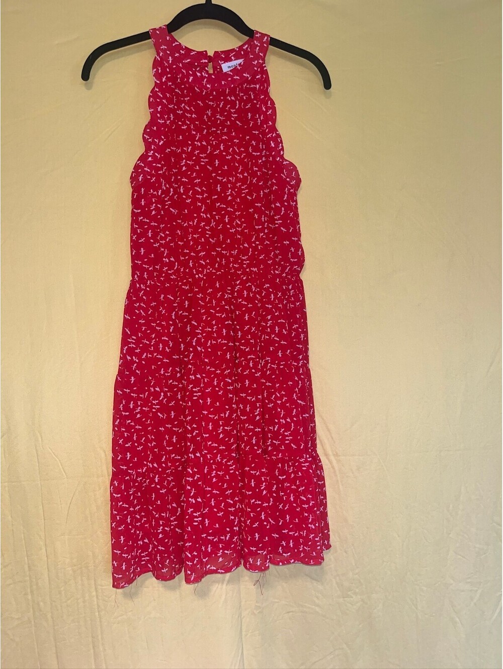 Monteau Red Printed Sleeveless Dress